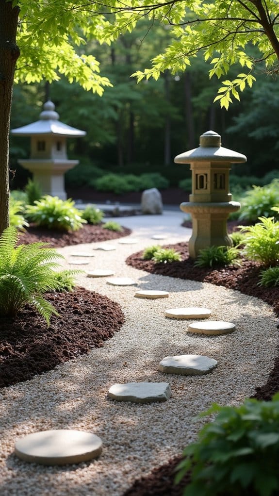 zen garden with mulch