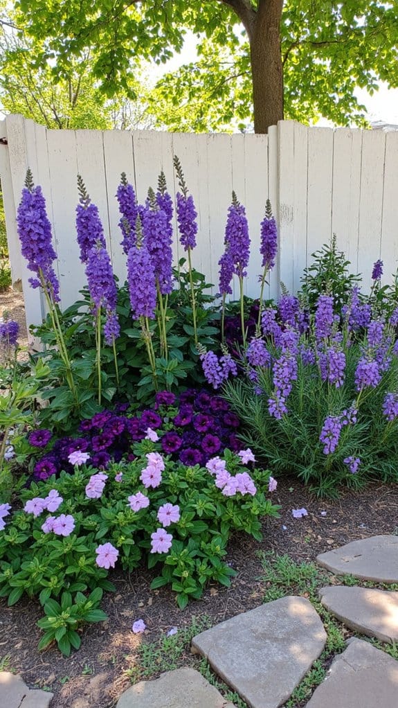 bold monochromatic flower beds