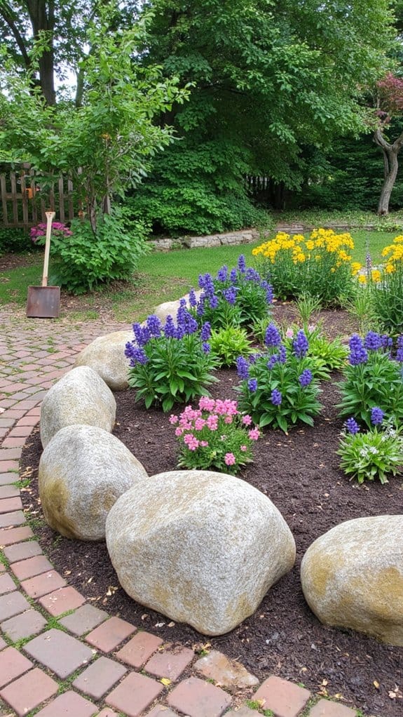 boulders enhance garden aesthetics