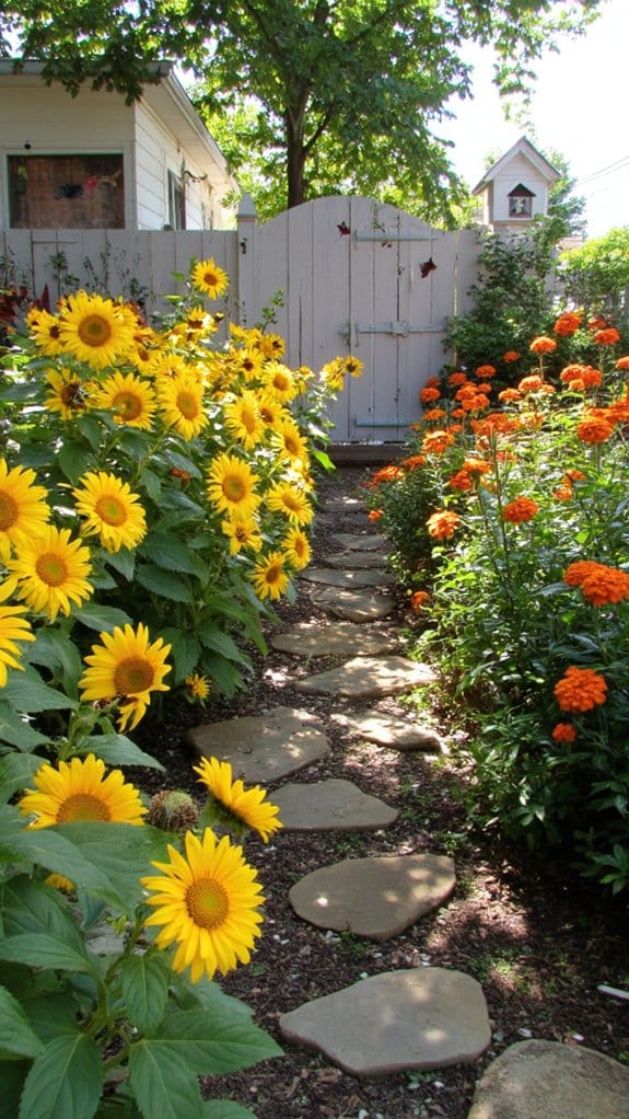 bright flower butterfly garden