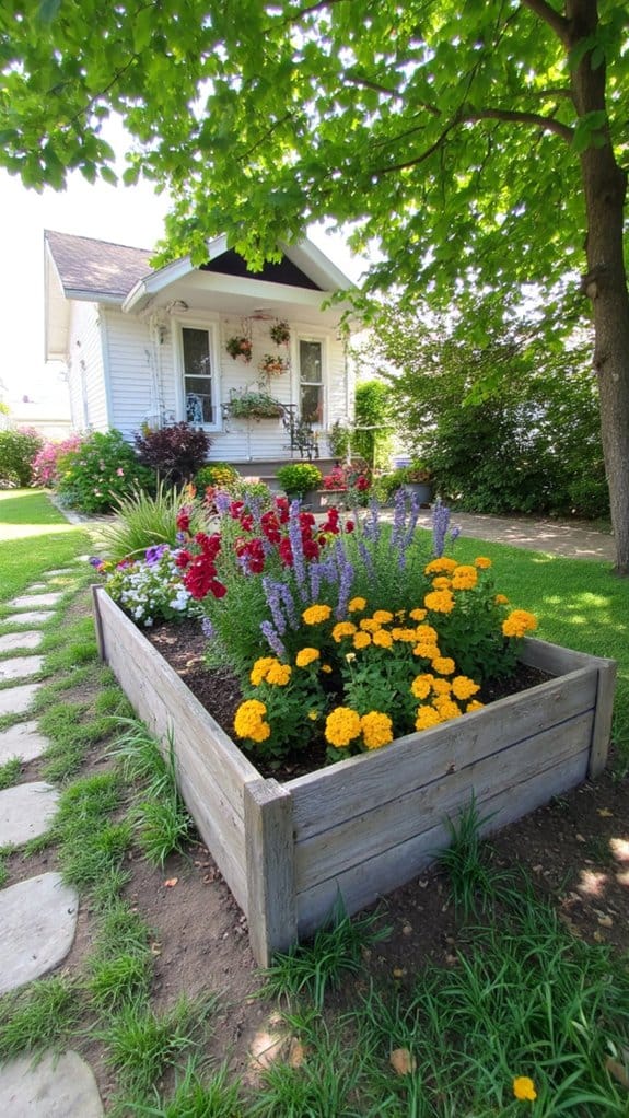budget friendly flower bed creation