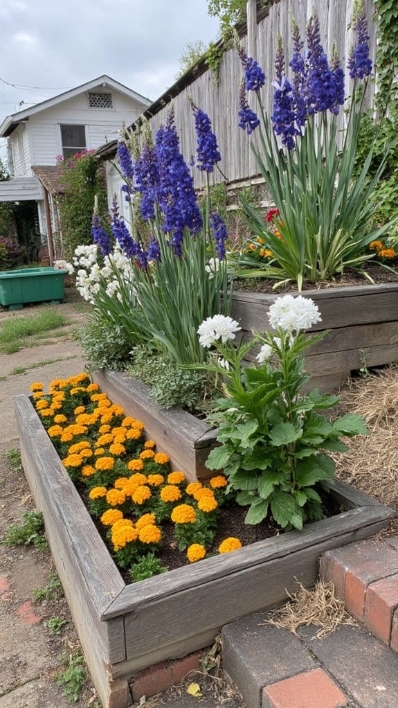 classic tiered flower bed