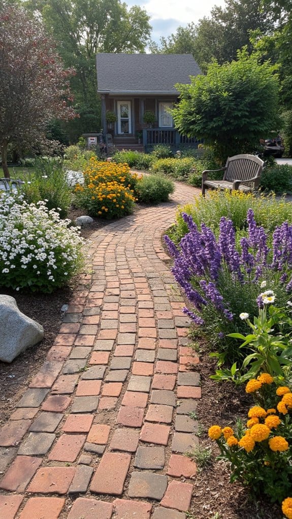 colorful blooms guiding pathways