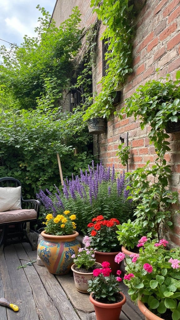 colorful container garden design