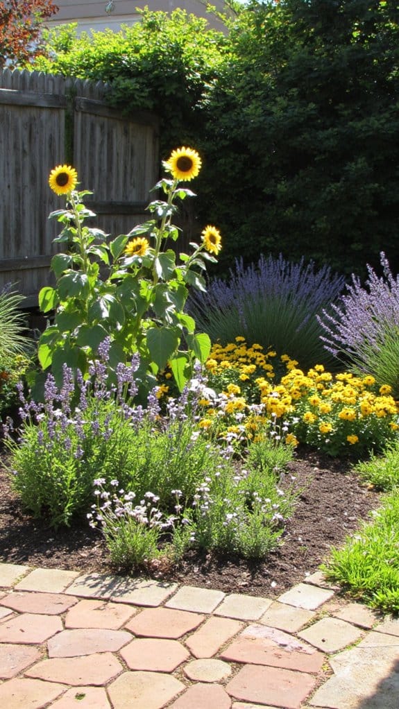 colorful flower bed design