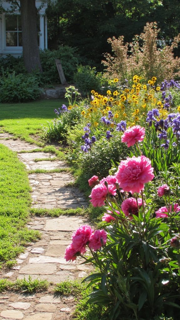 colorful flower pathway borders