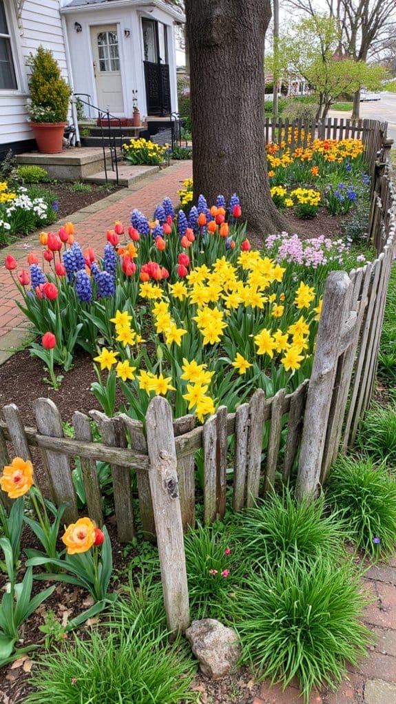 colorful flowering bulb display