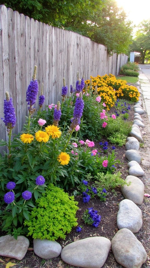 colorful gradient flower beds