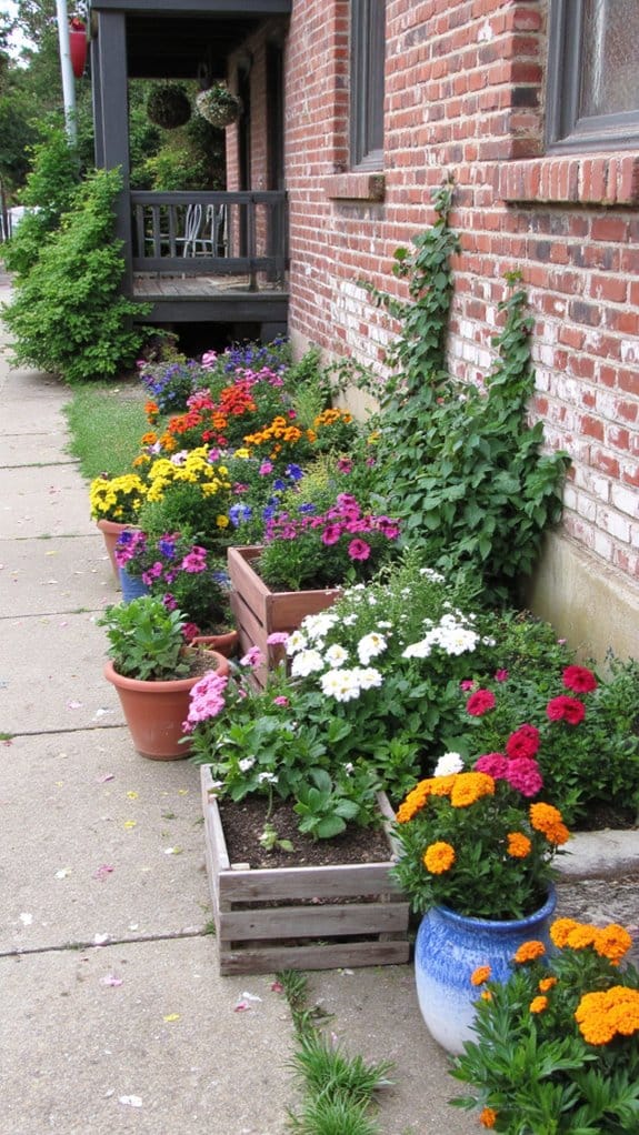 colorful movable flower beds