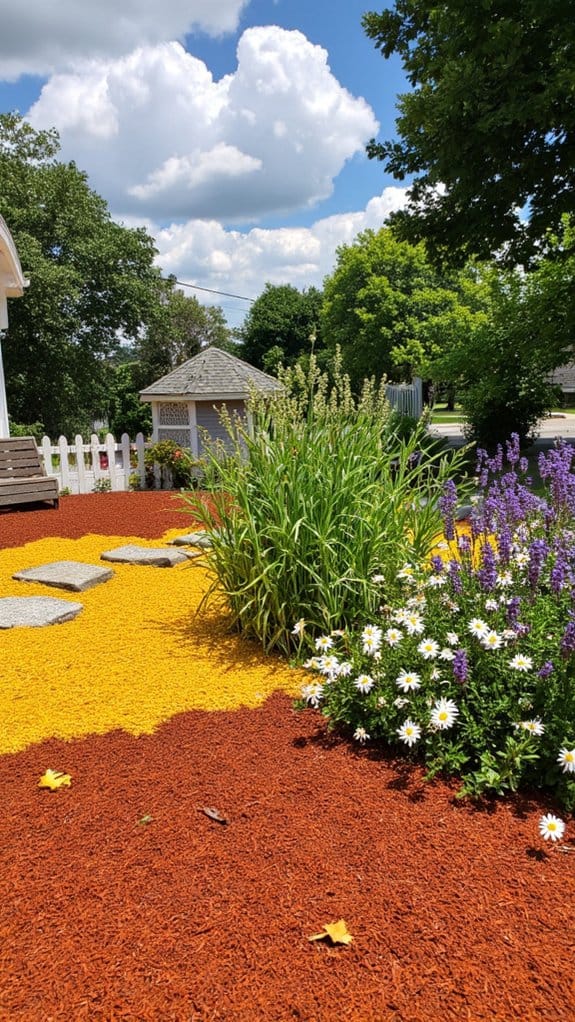 colorful mulch enhances gardens