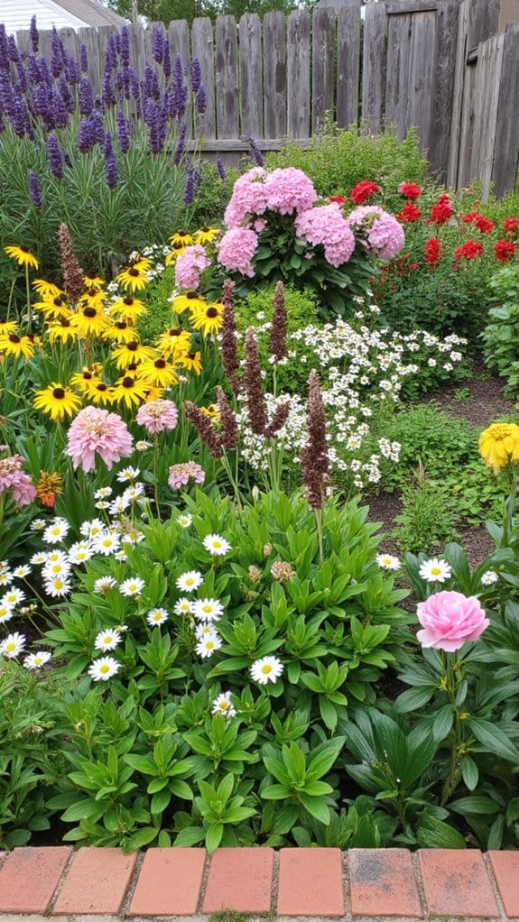 colorful perennial flower arrangement