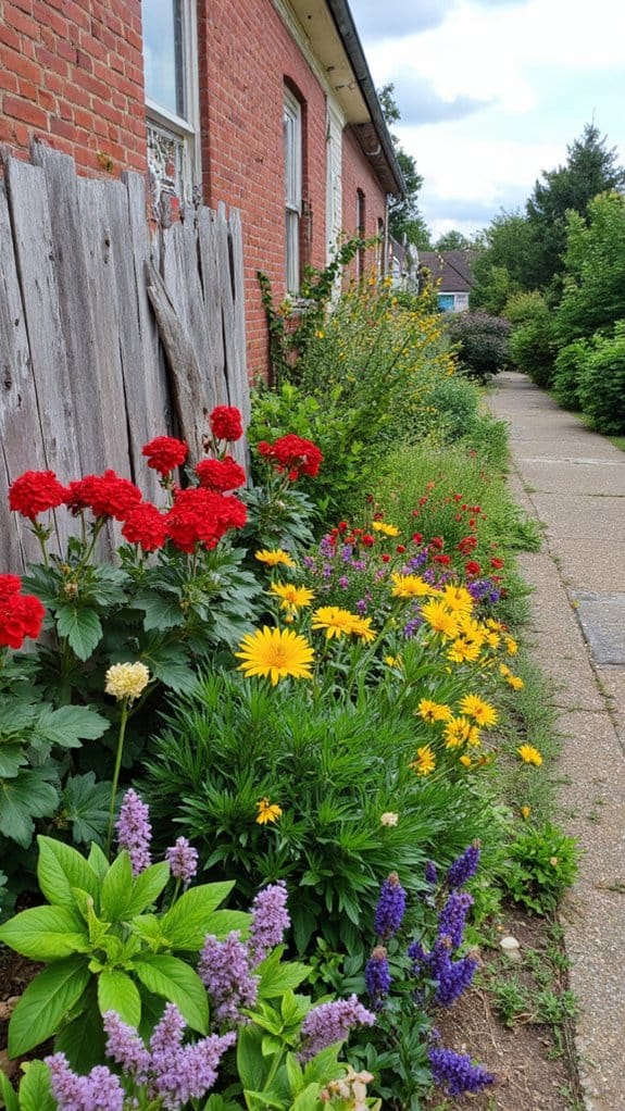 colorful perennial flower bed