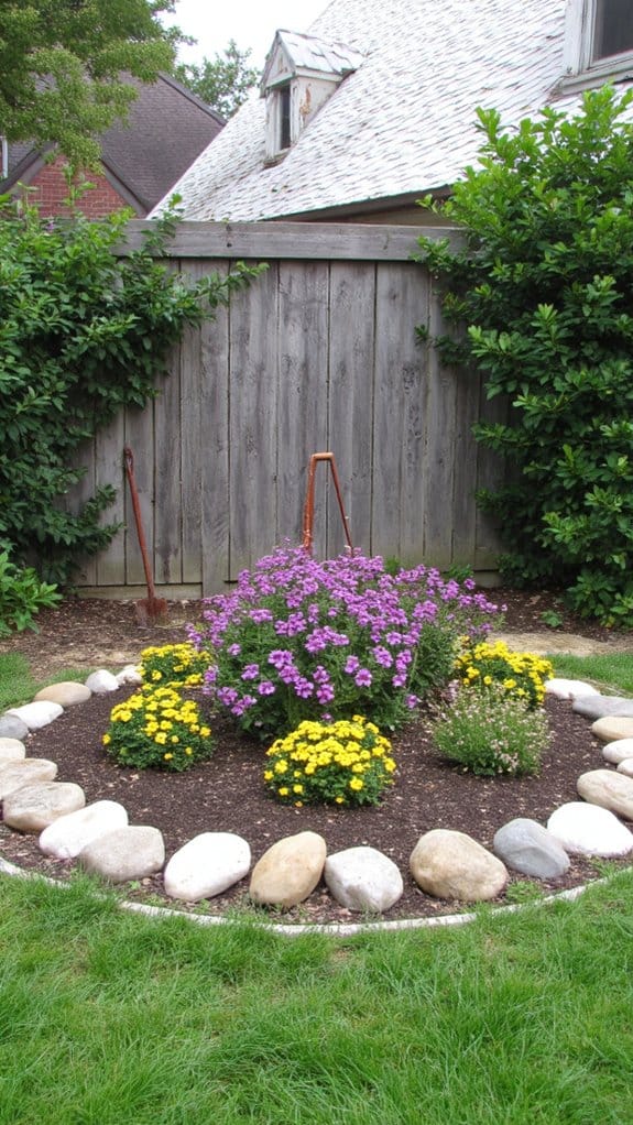 contrast with decorative stones