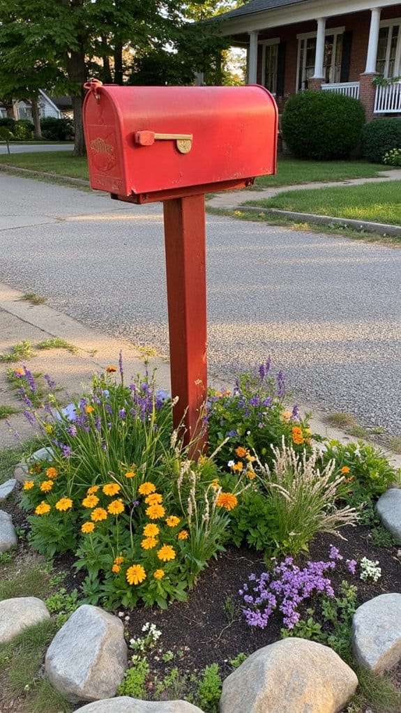 creative mailbox flower beds