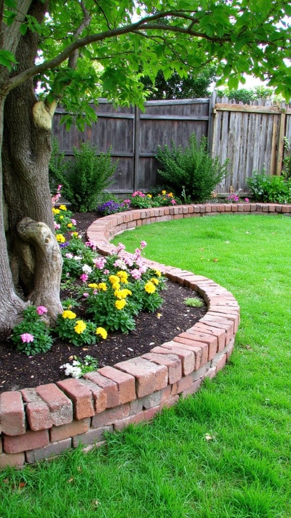curved flower bed design