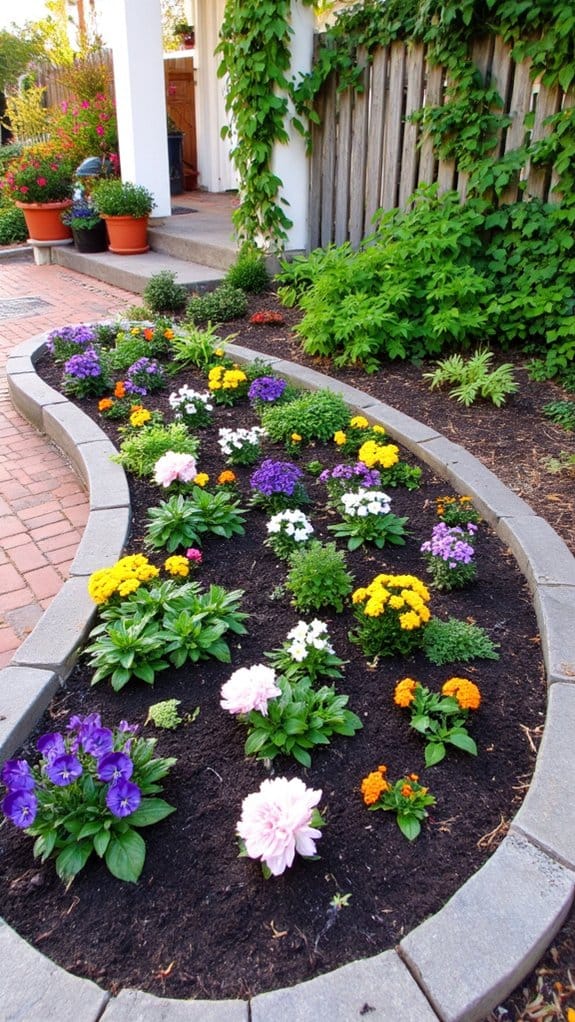 curved flower bed design