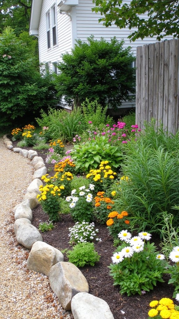 defined garden bed edging