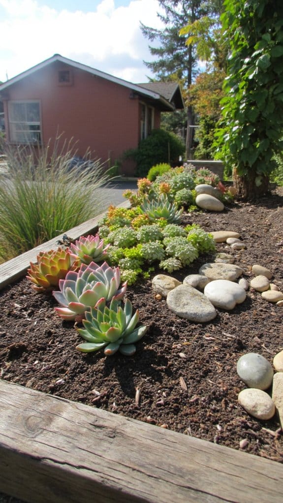 drought resistant succulent flower beds
