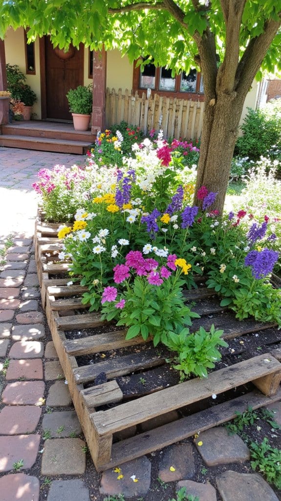 eco friendly pallet flower beds