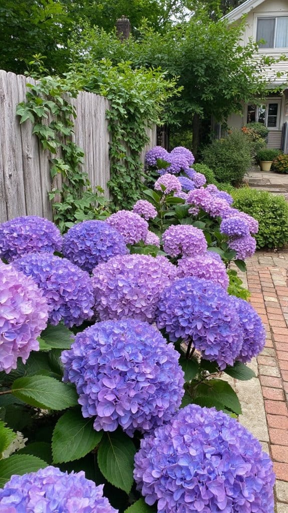 elegant purple hydrangeas blooms