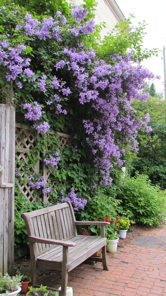 enchanting purple clematis vines