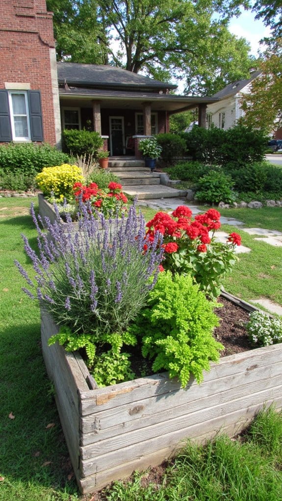 enhanced garden with raised beds