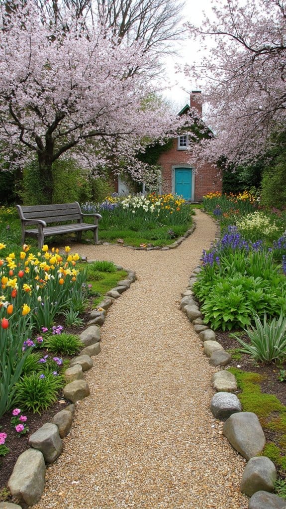 framing pathways with flowers