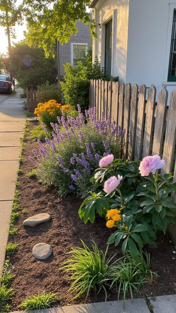 harmonious flower bed colors