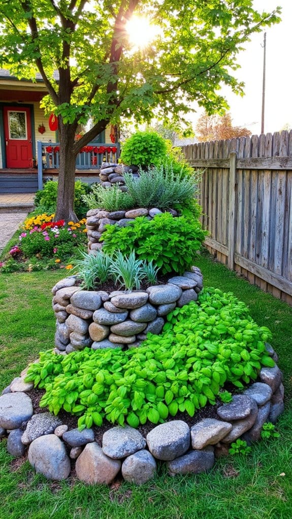 herb spiral raised bed