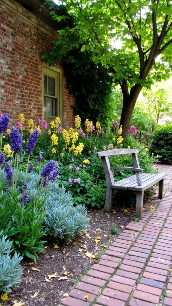 layered leaves and blooms