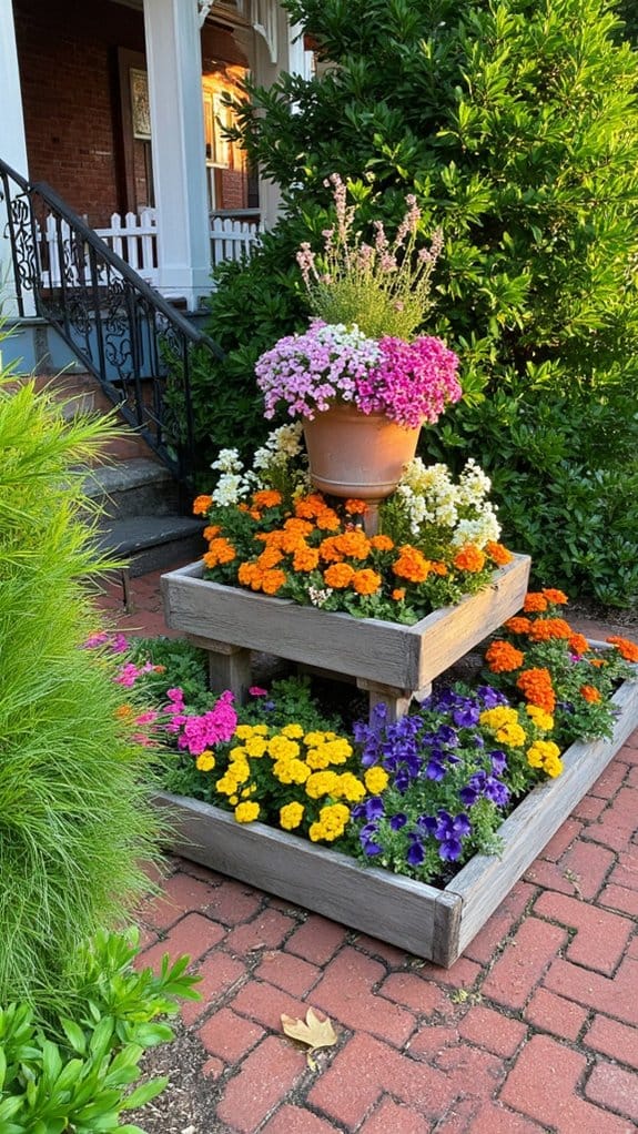 layered planters for depth