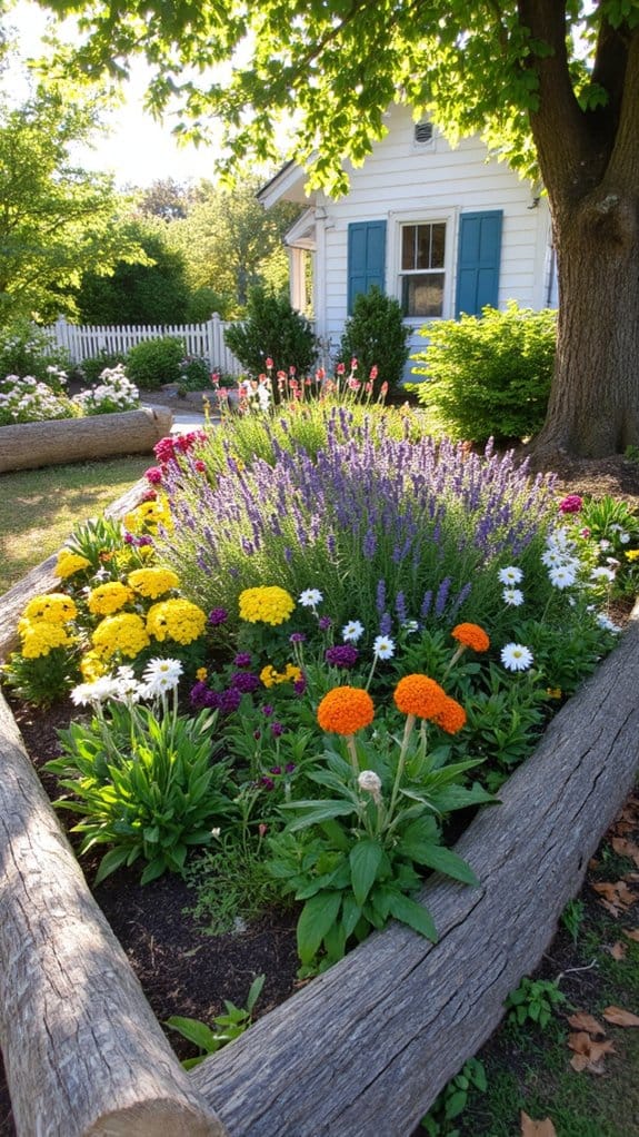 log borders for gardens