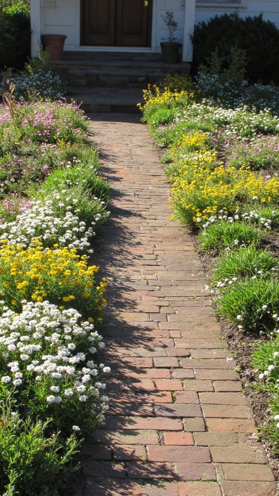 low growing flower pathways