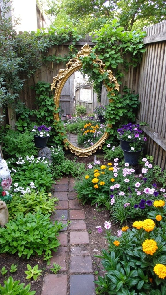 mirrors enhance garden space