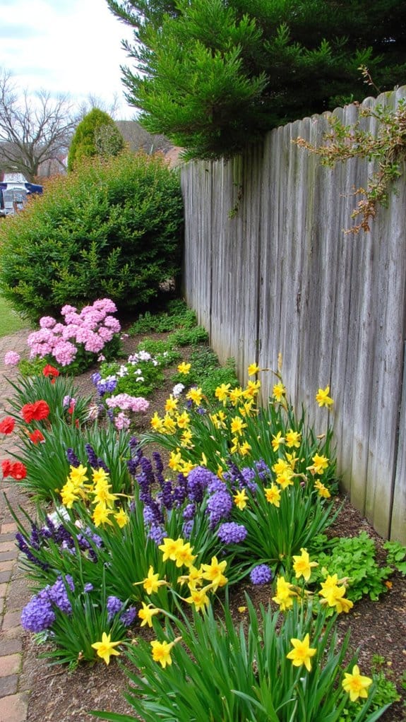 mixing flowers and shrubs