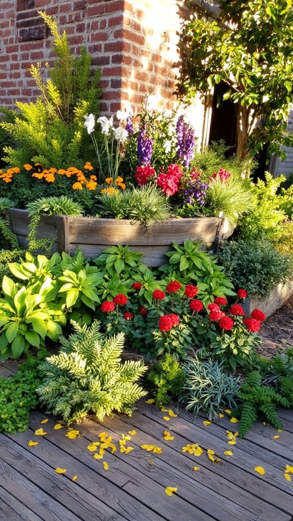 mixing foliage and blooms