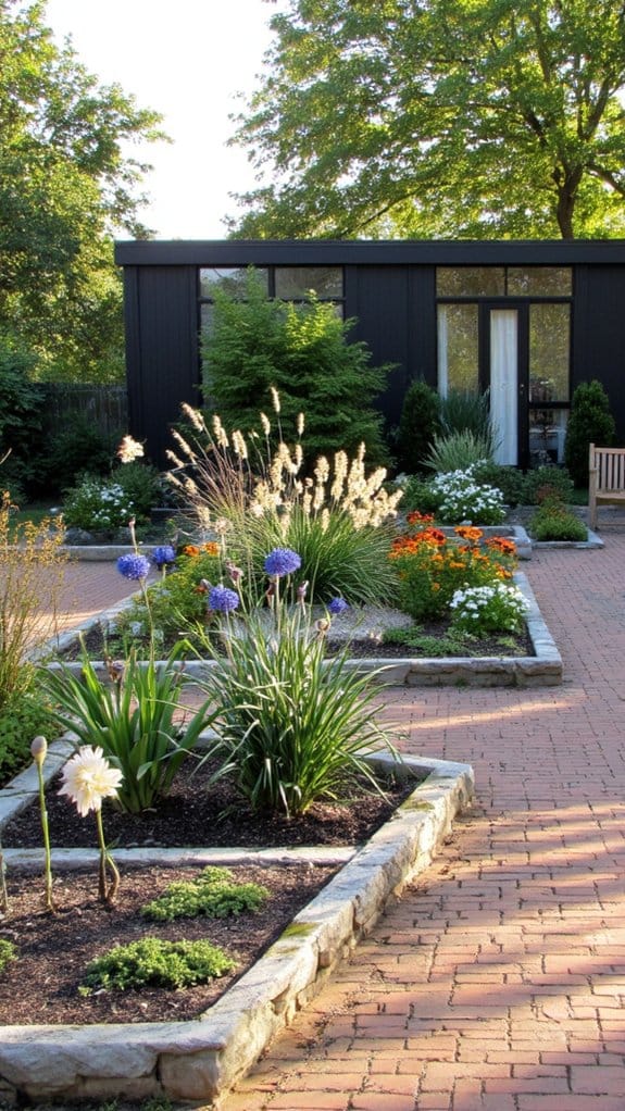 modern geometric flower beds
