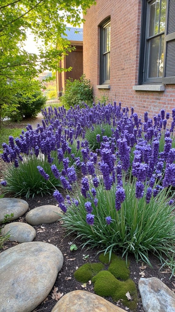 monochromatic flower bed design