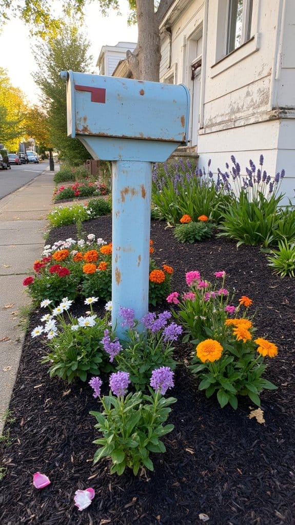 mulch improves flower bed