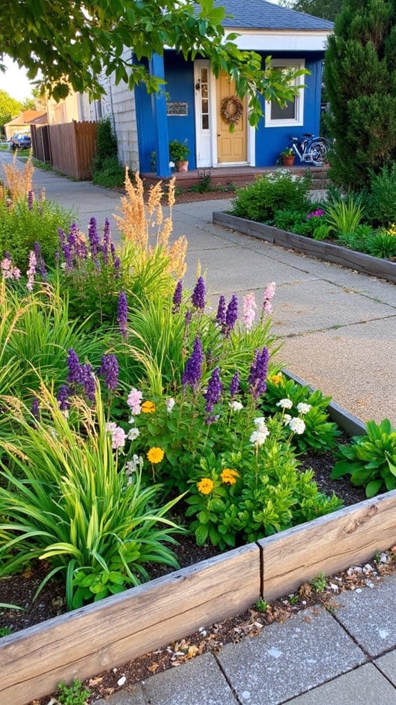 natural wooden garden borders