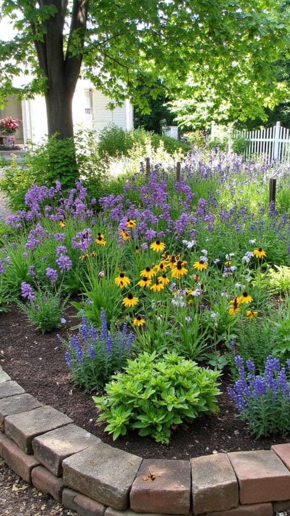 pollinator friendly flower bed