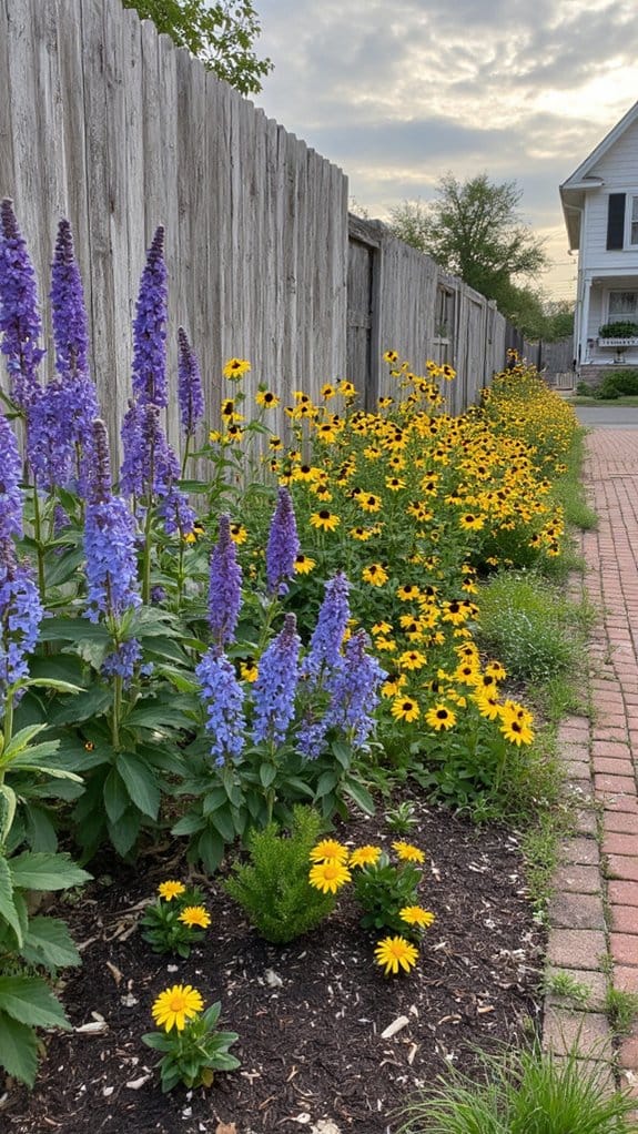 pollinator friendly native flower bed