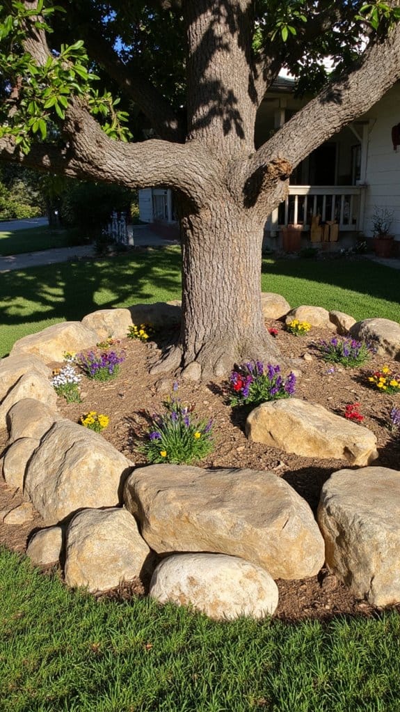 rock flower bed creation
