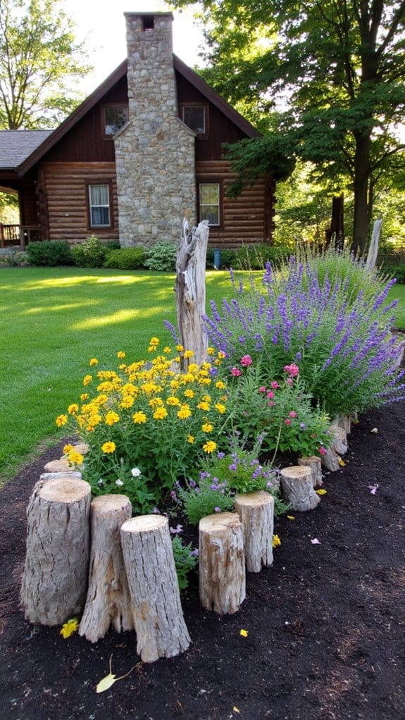 rustic logs for gardens