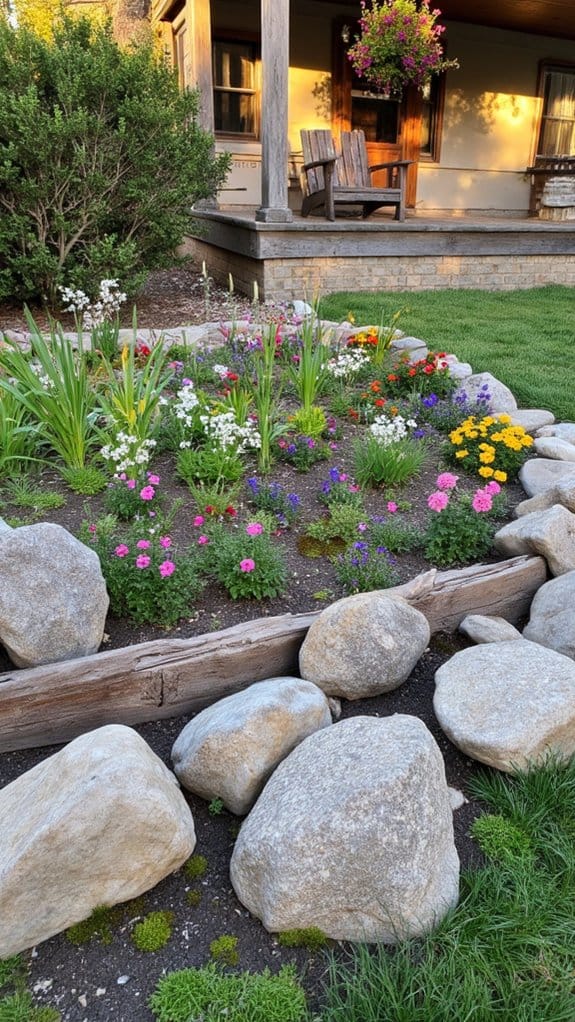rustic reclaimed flower bed