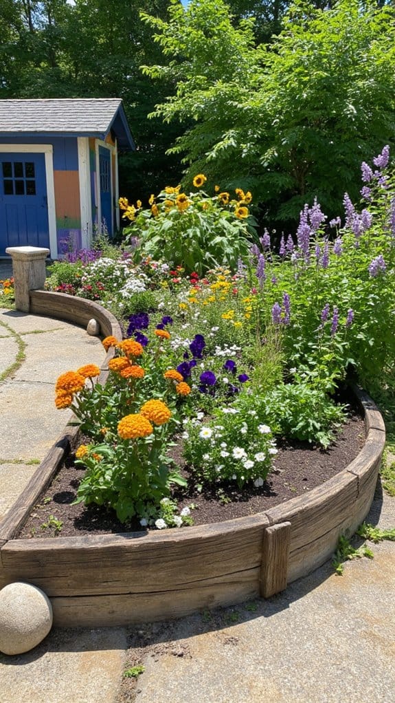 rustic recycled brick edging