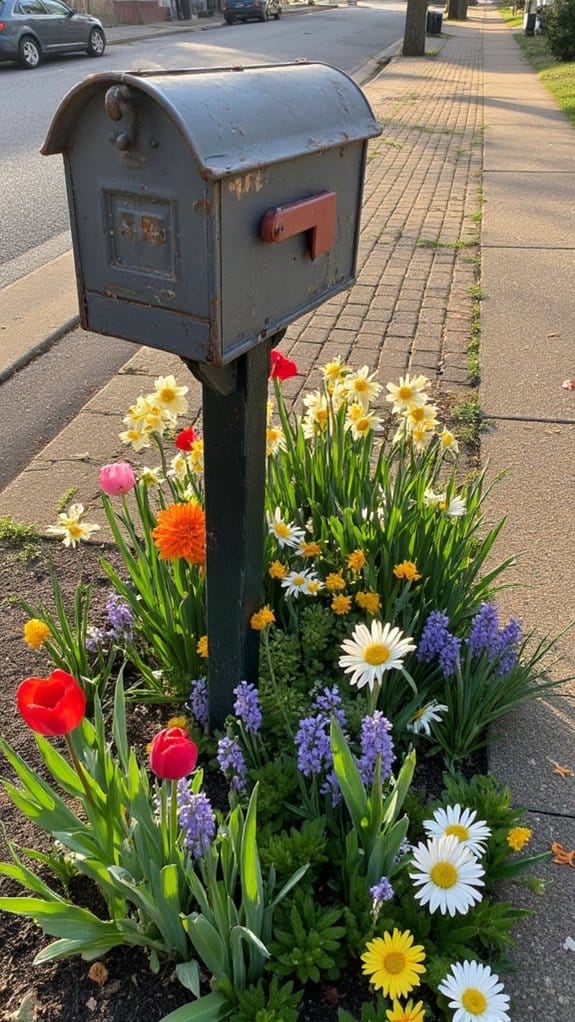 seasonal blooms brighten mailbox