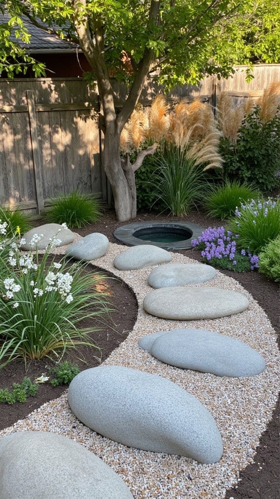 serene minimalist flower garden