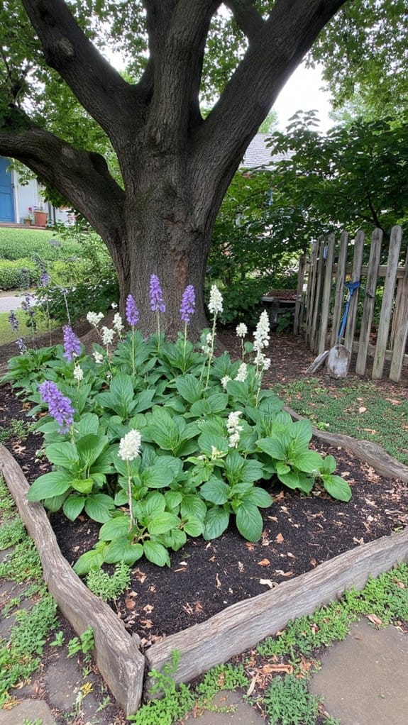 shade tolerant vibrant flower beds