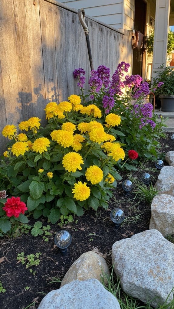 solar lights enhance gardens